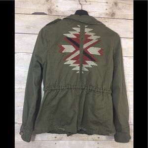 Blu Pepper Aztec Army Green Jacket